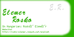 elemer rosko business card